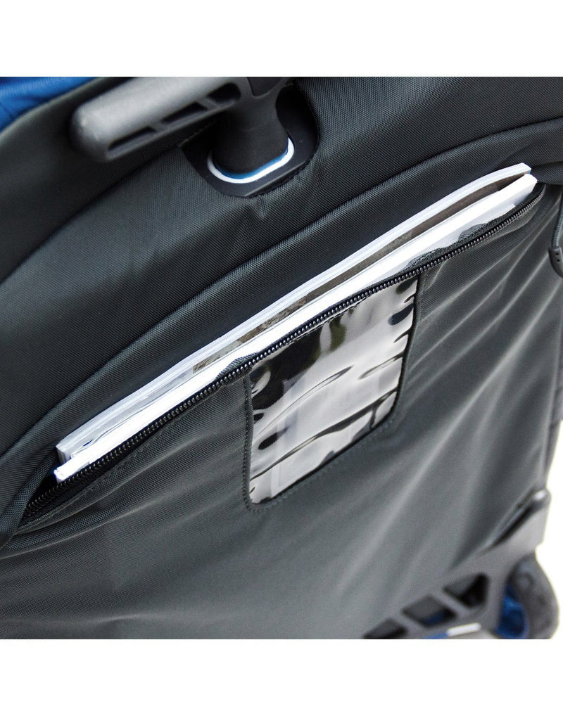 Beside osprey ozone wheeled 75L/26" buoyant black luggage bag rare panel pocket