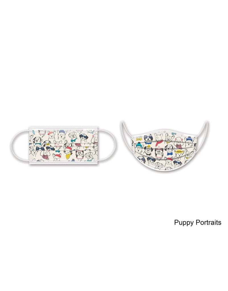 Punch studio puppy portraits design disposable face masks 10pk