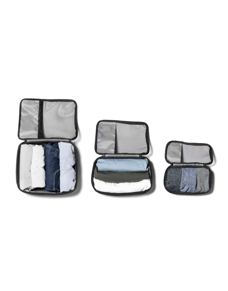 PKG Union Compression Packing Cubes - three sizes open