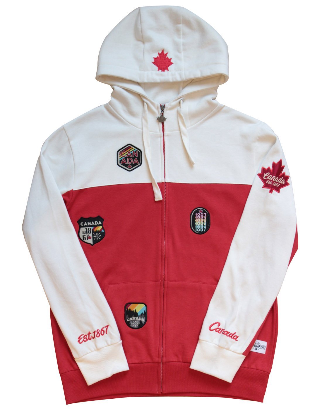 Canada unisex two-tone fleece zip hoodie