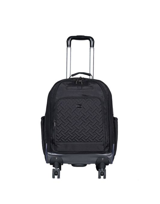 Product Image – Lug propeller wheelie 2 brushed black colour luggage bag front view