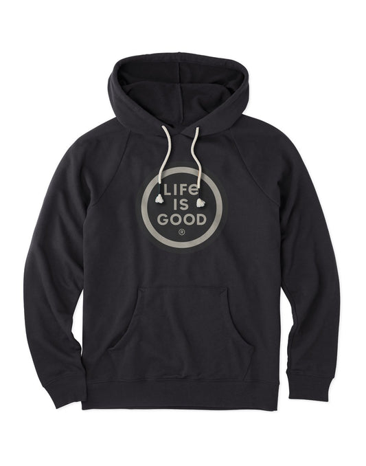 Product Image – Life is good men's simply true grey colour hoodie front view