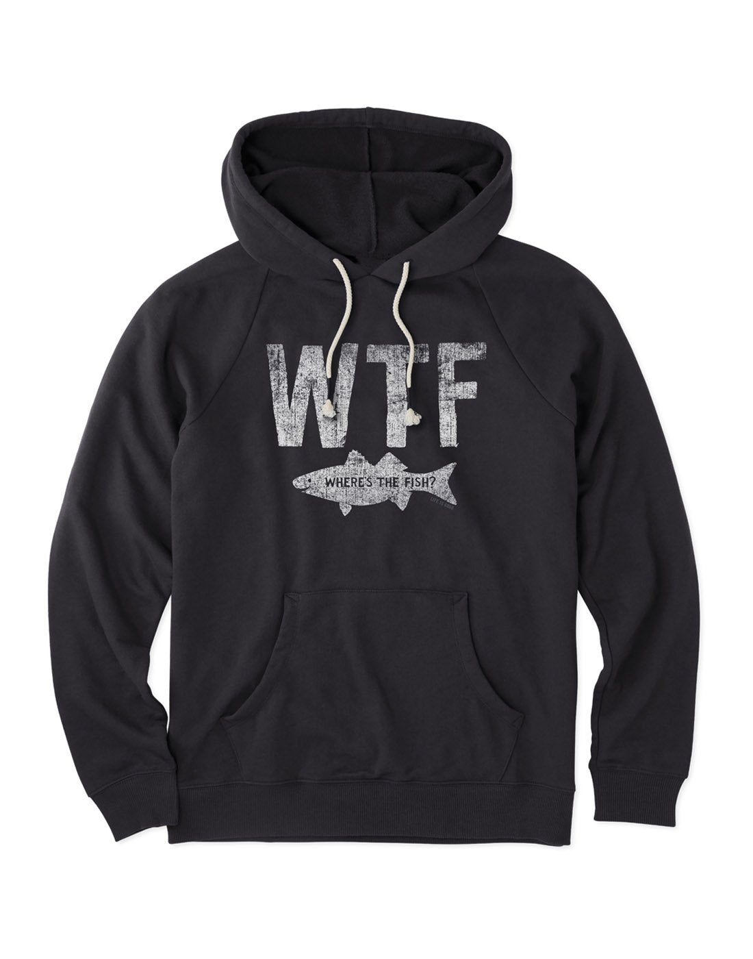 Life is Good Men's Simply True WTF Hoodie - jet black, front view