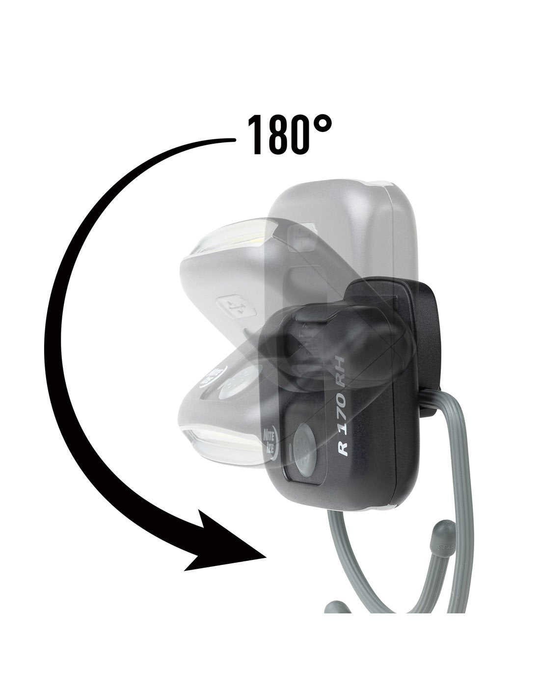 180 degrees of rotation on Nite Ize Radiant® 170 Rechargeable Task Light