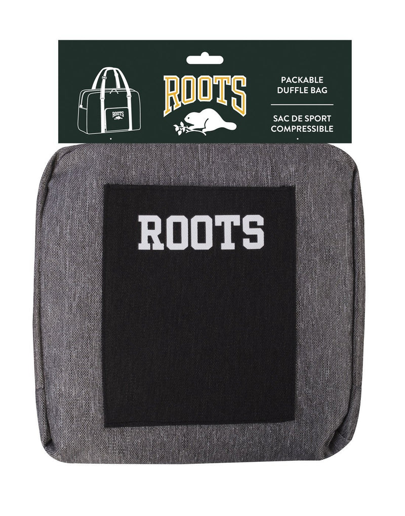 Roots foldable black colour travel bag compressed