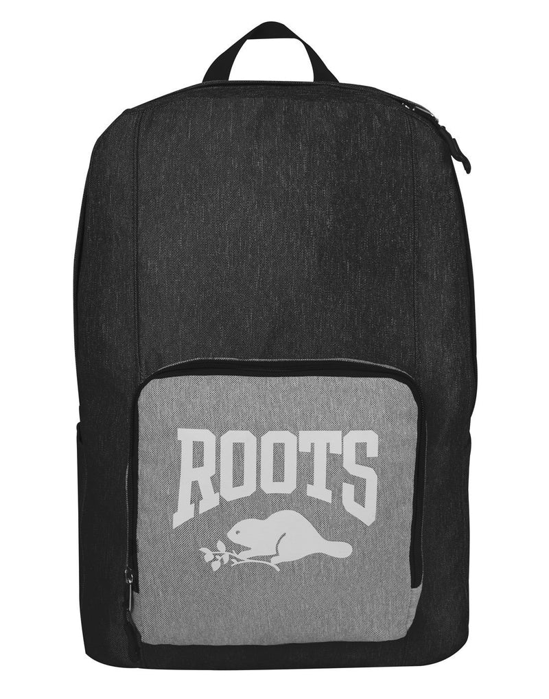 Roots foldable black colour backpack front view