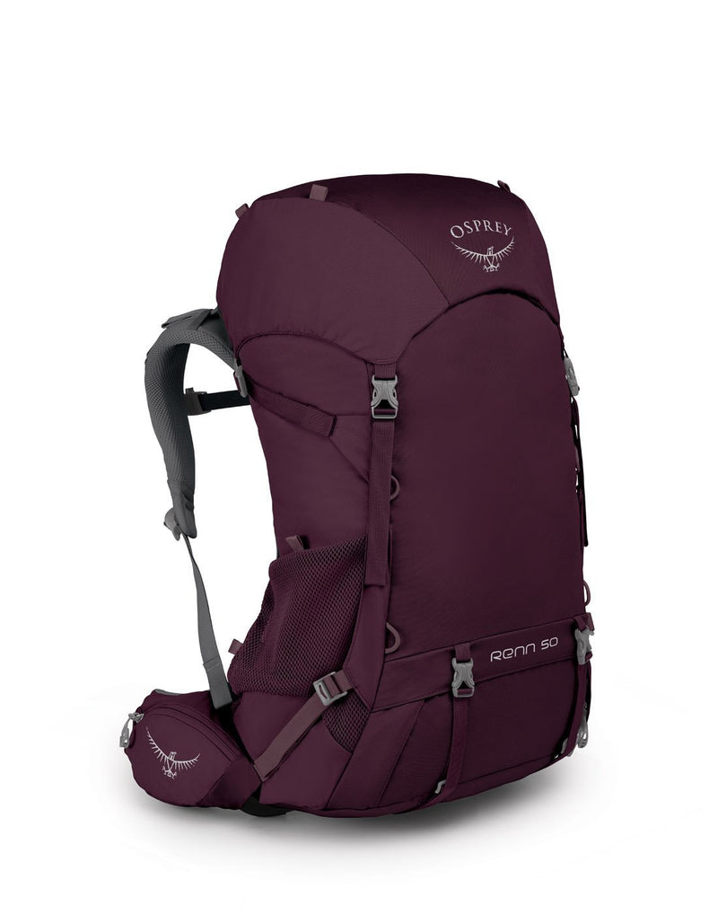Osprey renn 50 women's aurora purple colour backpack front view