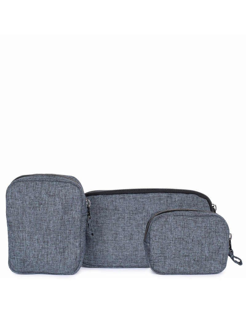 Lug heather grey colour round-trip pouches back view