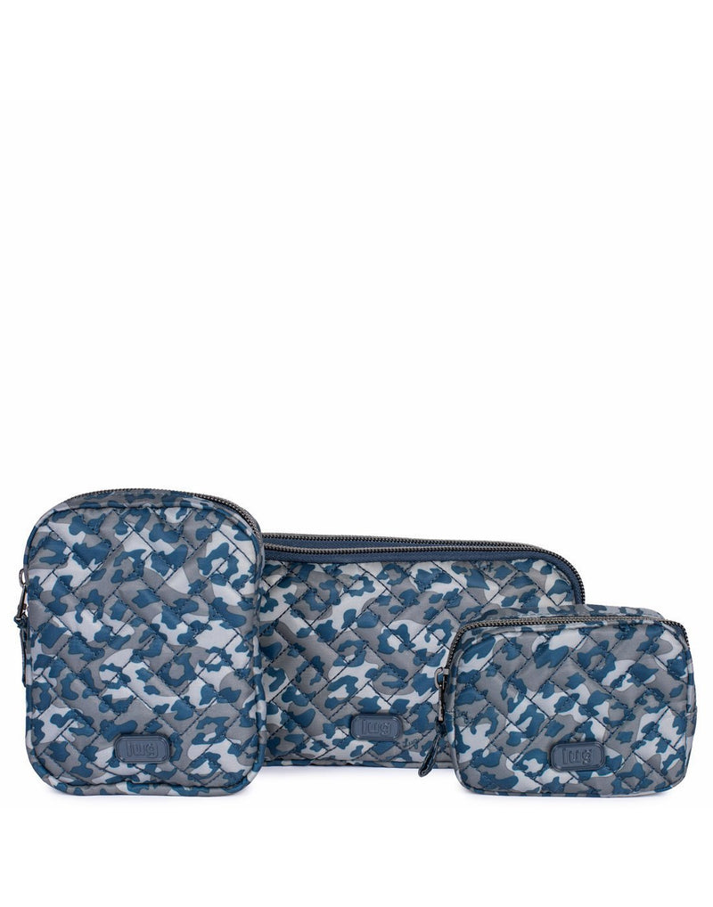 Lug leopard navy colour round-trip pouches front view