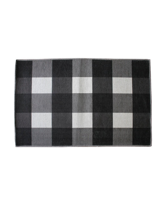 Product Image – Soft Woven Rugs - Plaid Black & White design