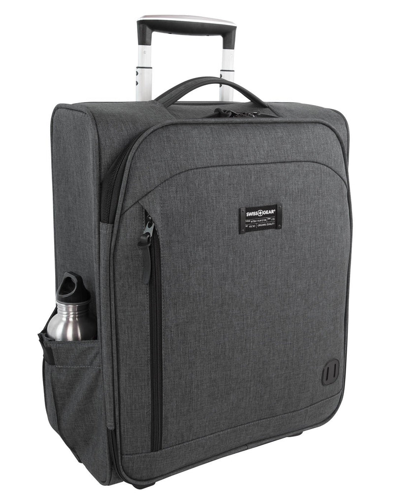 Swiss Gear Getaway 19" Weekender Carry-On in grey with side water bottle pocket, front view