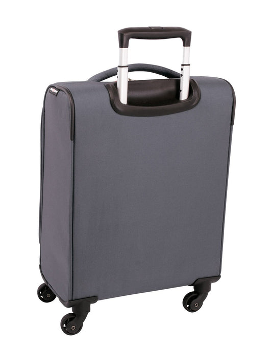 Product Image – Swiss gear vintage super lite 19" grey colour luggage bag back view