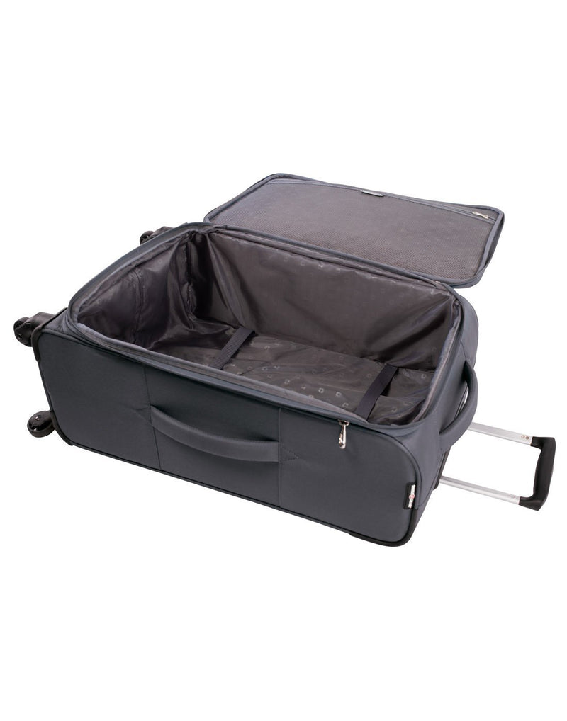 swiss gear vintage super lite 24" grey colour expandable luggage bag interior