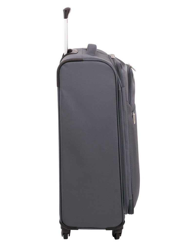 swiss gear vintage super lite 24" grey colour expandable luggage bag left side view