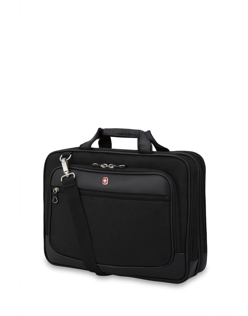 Swiss Gear Scan Smart Laptop Bag in black, front view