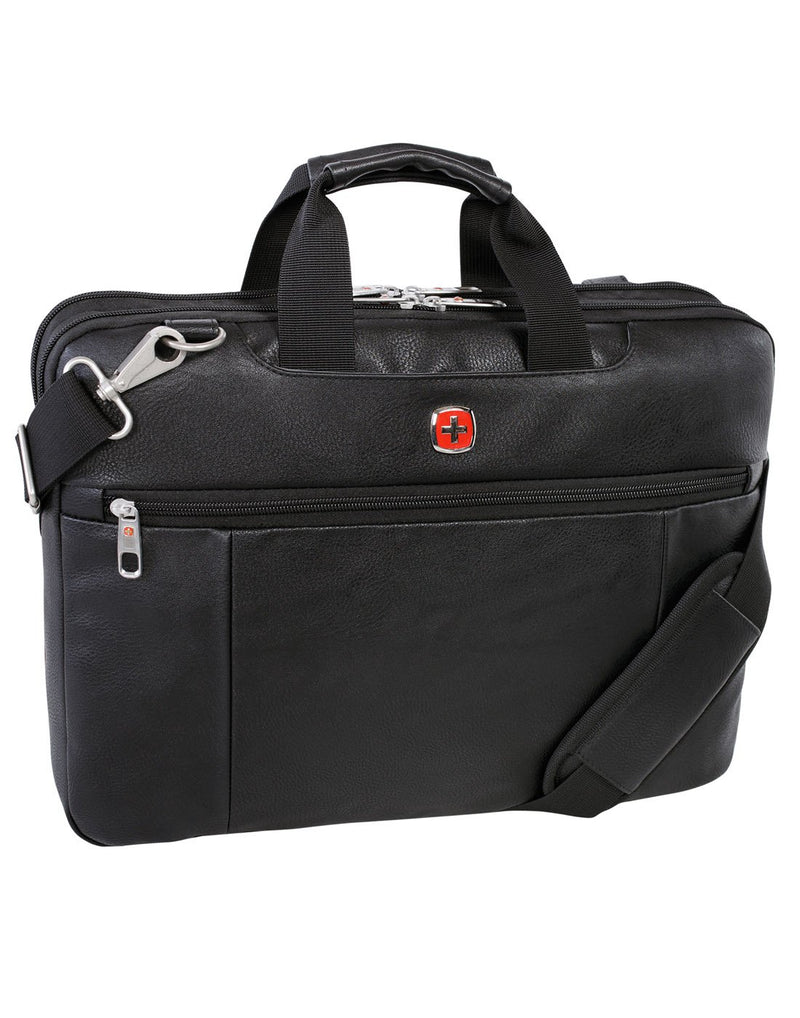 Swiss Gear Top Load Messenger Bag in black, front view