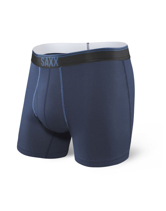 Product Image – Saxx quest 2.0 men's boxer brief - midnight blue colour, front view