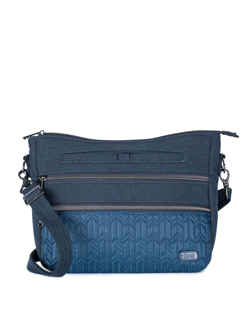 Lug slider navy blue colour crossbody purse front view