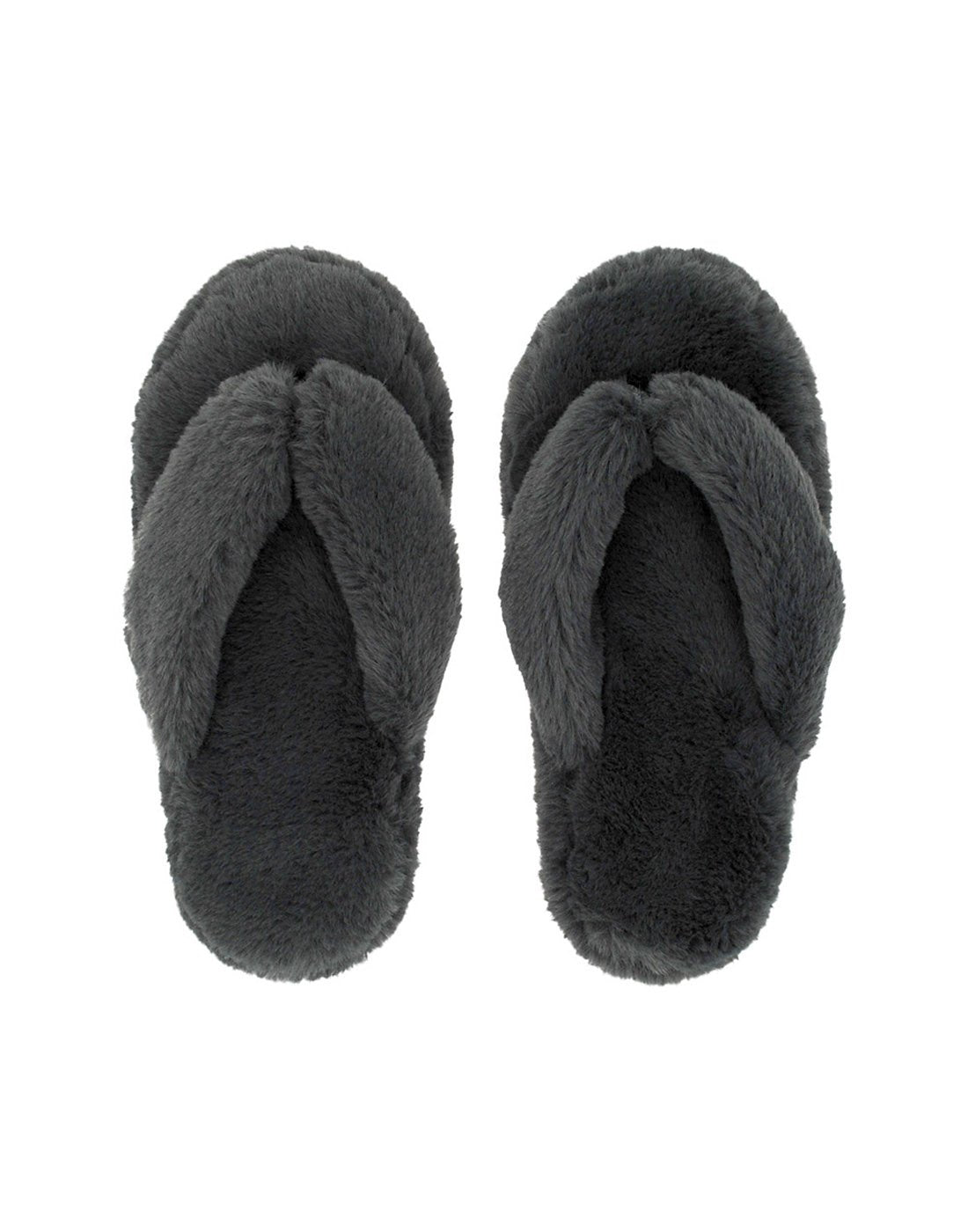 Pudus Cottontail Flip Flop Slippers in grey, top view