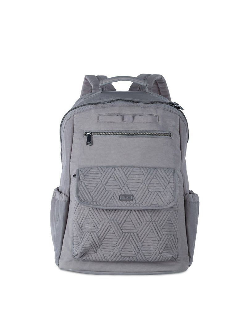 Lug tumbler backpack pearl grey colour front view