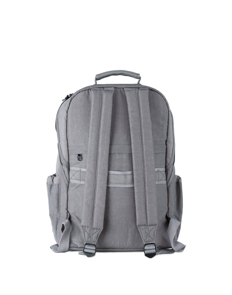 Lug tumbler backpack pearl grey colour back view