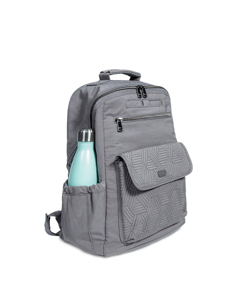 Lug tumbler backpack pearl grey colour right water bottle holder