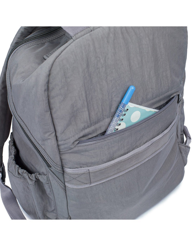 Lug tumbler backpack pearl grey colour back pocket