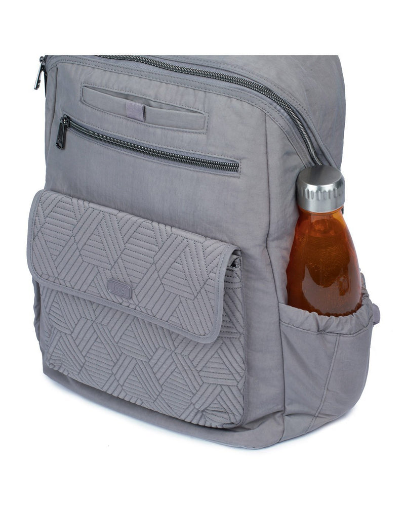 Lug tumbler backpack pearl grey colour left water bottle holder