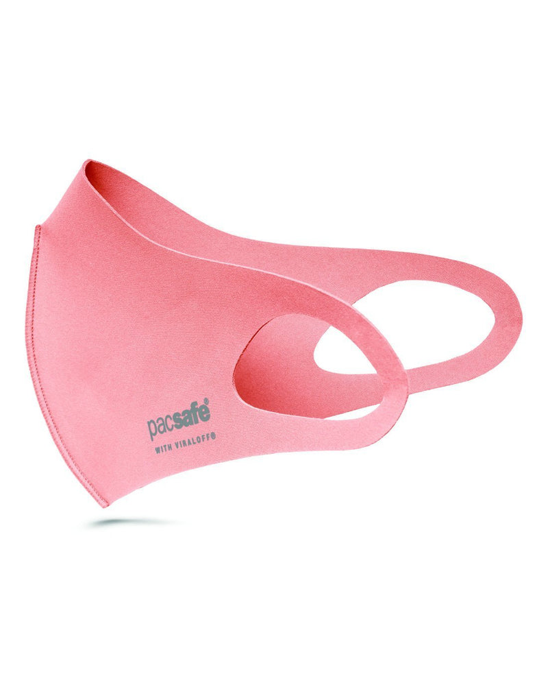 Pacsafe ViralOff face mask pink colour zoom out side view