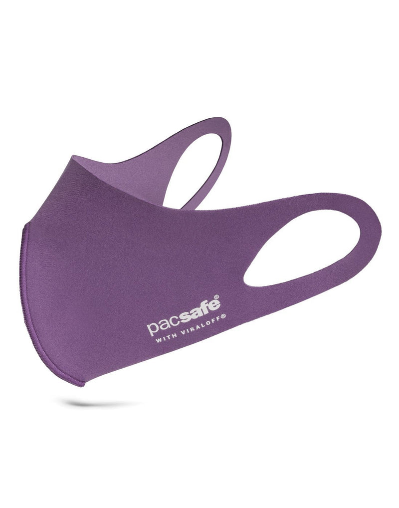  Pacsafe ViralOff face mask purple colour zoom in side view