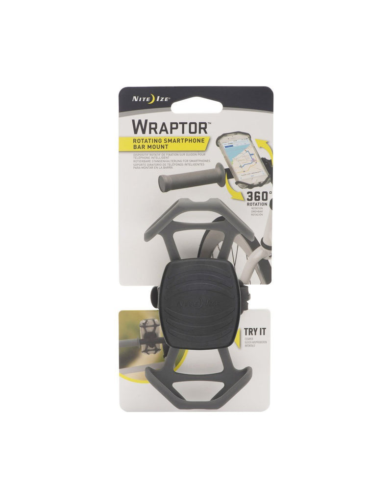 Nite ize wraptor smartphone bar mount packaged front view