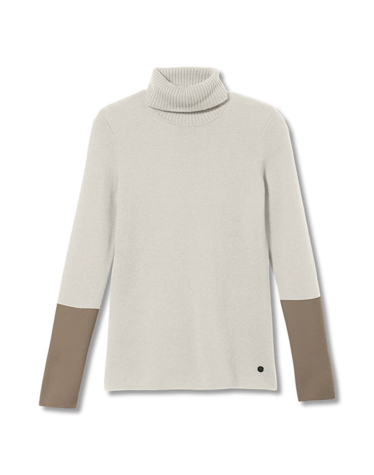 Product Image – Royal Robbins Women's All Season Merino Turtleneck, creme colour, front view