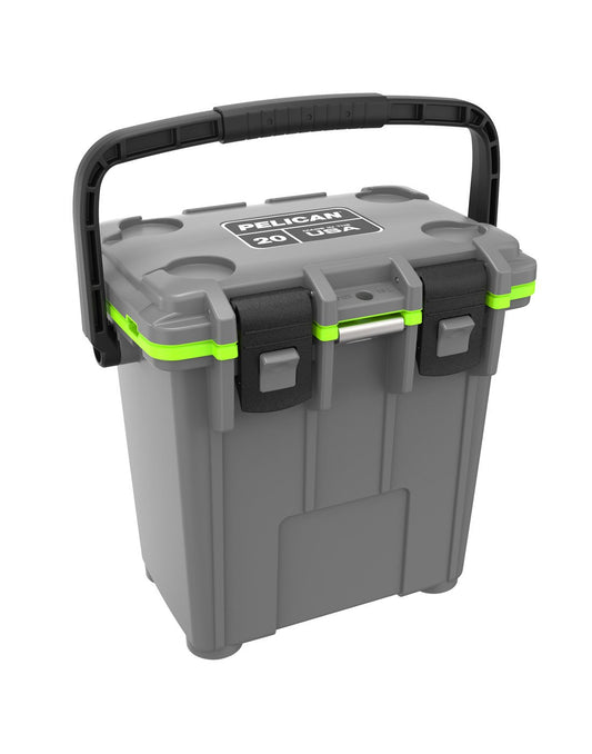 Product Image – Pelican™ Elite 20qt Cooler - dark grey and green colour, product front top view