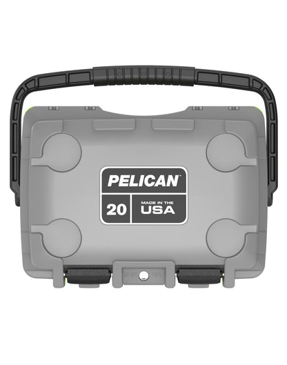 Pelican™ Elite 20qt Cooler - dark grey and green colour, top view of lid