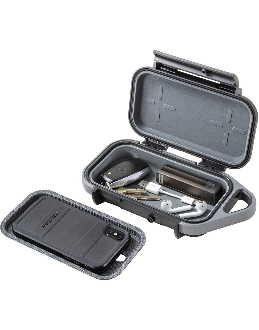 Pelican go™ g40 personal utility go case anthracite/gray colour open inside corner view