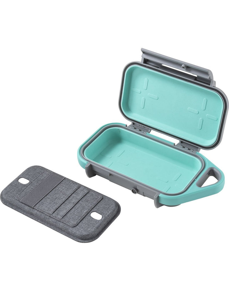 Pelican go™ g40 personal utility go case slate/teal colour open inside view